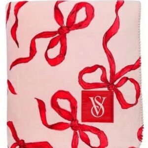 Victoria's Secret Pink and Red Ribbon Blanket limited edition NWT